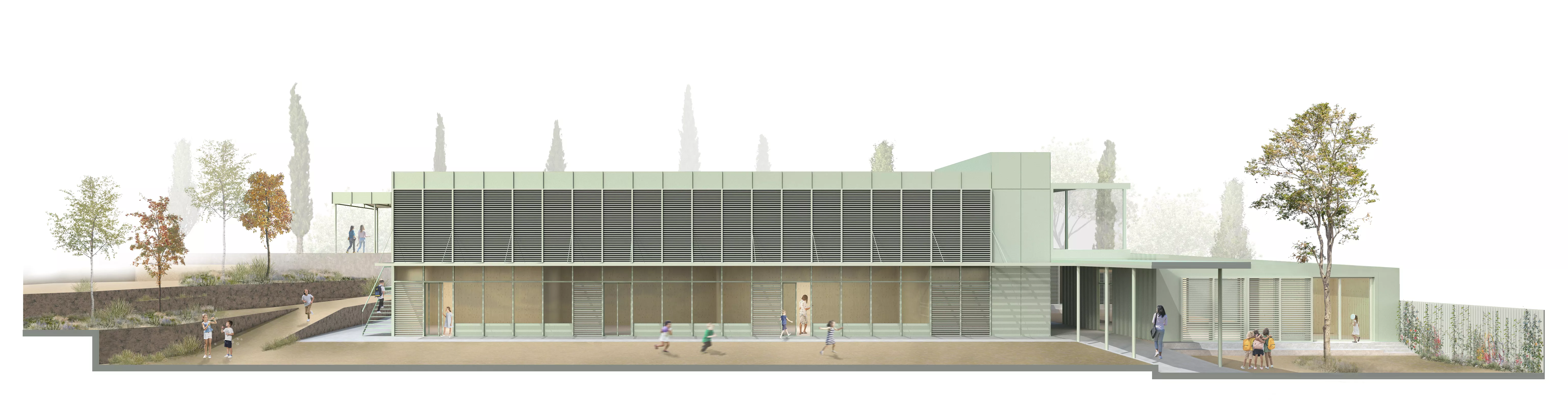 façana escola Les Filadores Sentmenat